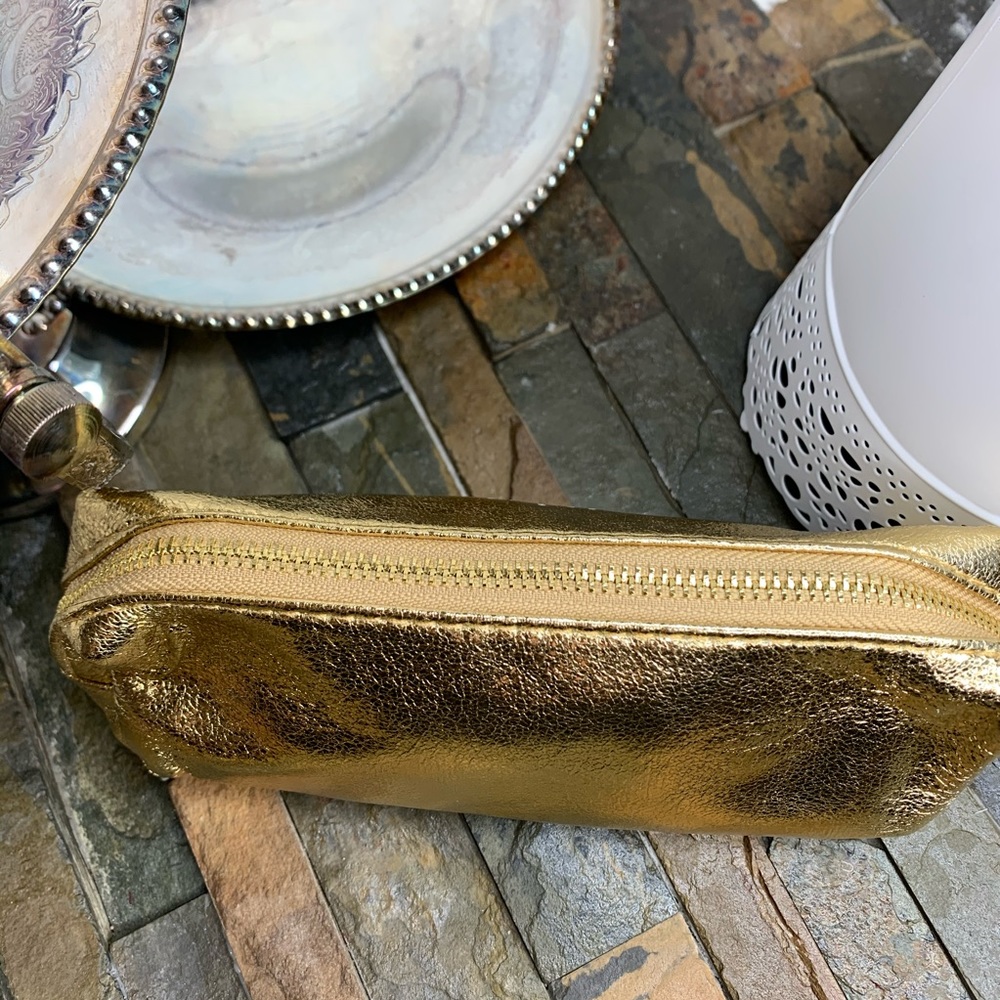 Hallmark Gold Zippered Mini Pouch or Makeup Bag - Picture 4 of 8
